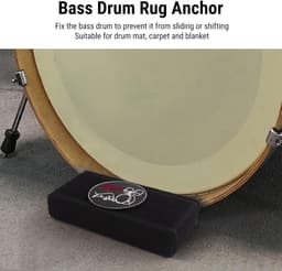 Basdrum Anker - Pedaal Stopper - Stabiliteit tijdens Spelen - Antislip Grip - 25 cm Lengte - Zwart — thumbnail 2