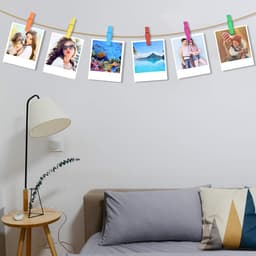 50 stuks mini houten haringen - 3 cm hart houten gekleurde haringen voor het vasthouden van foto, houten foto display clips papieren haringen met 10 M jute string voor decoratieve fotomuur — thumbnail 4