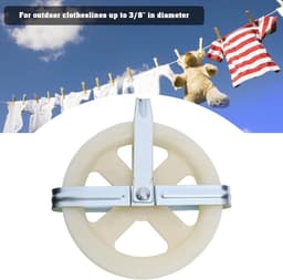 Lord of the Tools 2 stks 5 Inch Waslijn Katrol Nylon Touw Katrol Kabel Puller Compatibel met Outdoor Drogen Kleding Past Touw Tot 3/8 "Wit — thumbnail 5