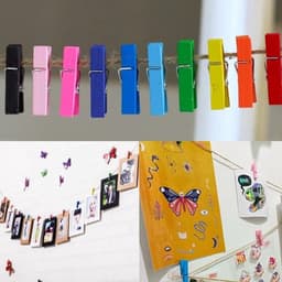 Wasknijpers 50 Stuks - Houten Wasknijpers - Kleine Wasknijpers - Mini Wasknijpers - Fotoclips - Jute Koord 10m - Fotoknijpers — thumbnail 4