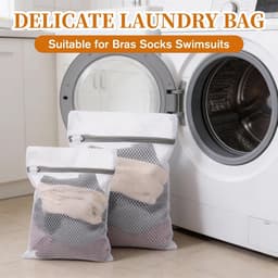 Waszakken, mesh waszakken met rits witte waszak delicate waszak lingerie tas voor wassen delicate kleding sokken beha lingerie — thumbnail 5