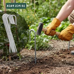 Set van 10 grote tuinpinnen van gegalvaniseerd staal, robuuste grondankers voor tenten, partytenten en schuren — thumbnail 4