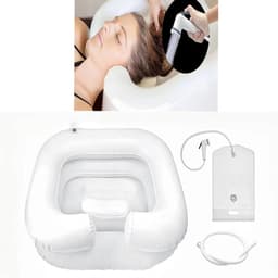 SnelShoppen - Opblaasbare Haarwasbak, Draagbare Haarbak met Kussen, Afvoerslang, Perfect voor Thuis, Camping, Reizen, Haarverzorging en Schoonheid, Ge — thumbnail 1