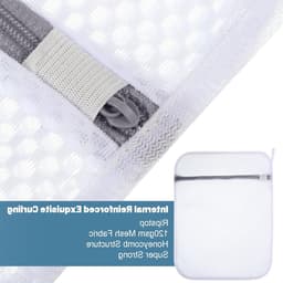 3 Stuks Duurzame Honingraat Mesh Waszakken met Rits voor Delicate Kleding, Herbruikbare Waszakken voor Wasmachine, Ideaal voor Ondergoed, Sokken en Bh's (50x60cm) — thumbnail 3