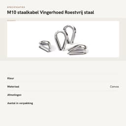 Staalkabel M10 - Roestvrij Staal 304 - Bevestigingsring - Kabelhuls - Slijtagebescherming - Geschikt voor Draadkabels — thumbnail 2