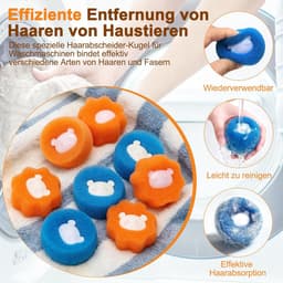 SnelShoppen - Dierenhaarverwijderaar 8 stuks - Herbruikbare Wasballen met Wasnet en Opbergtas - Effectieve Pluisballen voor Dierenharen en Pluisjes in — thumbnail 2