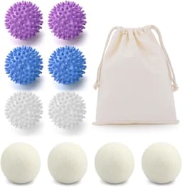 SnelShoppen - 10 Stuks Herbruikbare Droogballen 6x6 cm - Antistatisch, Verwijdert Pluisjes en Vermindert Kreukels - Perfect voor Droger en Wasgoed — thumbnail 1