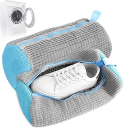 SnelShoppen - Set van 2 Schoenwaszakken voor de Wasmachine - Herbruikbare Waszak met Ritssluiting - Geschikt voor Alle Schoenen en Maten - Grijs - 360 — thumbnail 1