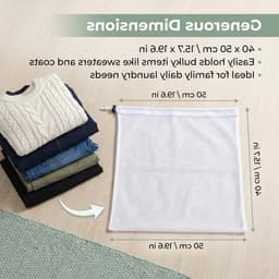 Wasnetten met trekkoord - 3 stuks fijne mazen waszakken voor kleding, ondergoed en reizen in huis of appartement — thumbnail 4