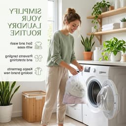 Wasnetten met trekkoord - 3 stuks fijne mazen waszakken voor kleding, ondergoed en reizen in huis of appartement — thumbnail 2