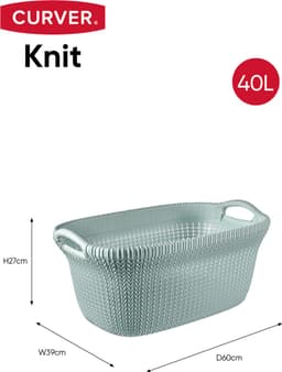 Curver Knit Wasmand - 40 l - set van 2 - Misty Blue — thumbnail 2