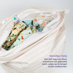 Waterdichte waszak voor thuis – Grote herbruikbare opbergzak voor luiers, biedt plaats aan 20 stoffen luiers, lekvrij en wasbaar — thumbnail 3