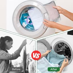 Wasnetjes met ritssluiting - Wit - 30 x 40 cm - Duurzaam micro-mesh met handvat - Voor wasmachine en reizen — thumbnail 4