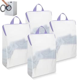Wasnetjes met ritssluiting - Wit - 30 x 40 cm - Duurzaam micro-mesh met handvat - Voor wasmachine en reizen — thumbnail 1