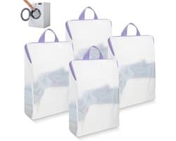 Wasnetjes met ritssluiting - Wit - 30 x 40 cm - Duurzaam micro-mesh met handvat - Voor wasmachine en reizen