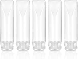 5 stuks transparante reisflessen om te vullen, reisformaat, container voor vloeistoffen, reisflessen, set, reisflessen, cosmetica, container voor reizen, doe-het-zelf, balsem, cosmetica (30 ml) — thumbnail 1