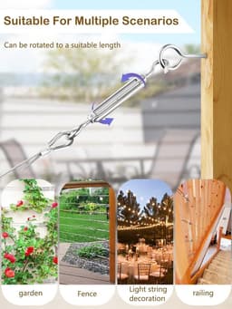Buitenwaslijn Set – 30 m – PVC-gecoate Roestvrijstalen Kabel – Incl. Bevestigingsmateriaal – Zwart — thumbnail 5