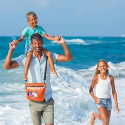 tas voor zwemmen, 6 liter, waterdichte heuptas voor surfen, rivierzoeken, raften, klimmen, wandelen, verkennen (oranje — thumbnail 3