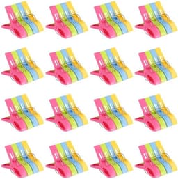 64 stuks Grote kunststof wasknijpers - Handdoekklemmen voor kleding en strandlakens — thumbnail 1