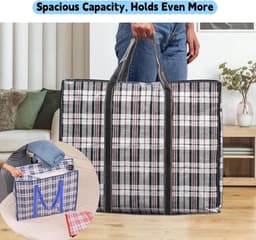 Grote Opbergzakken met Rits - Set van 6 Robuuste Waszakken voor Kleding en Linnen — thumbnail 3