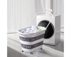 intrekbaar en opvouwbaar, met wielen, 45 l, wit/grijs
