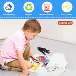 Art Stoffen pennen, 30 kleuren dubbele punt permanente stoffen markers voor kleding, T-shirt, schoenen, niet-toxisch en geen bloeden permanente stoffen pennen voor kinderen volwassenen — thumbnail 3