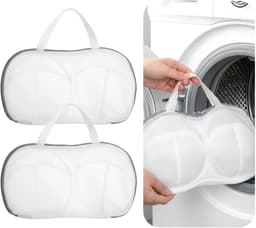 BH Waszakje - 2 stuks - BH Waszak - Wasnetten - Polyester - Wasnet - Was Zakjes - Voor BH Met En Zonder Beugel - Kledingbescherming - Voor wasmachine - Wit - 34*20cm — thumbnail 4