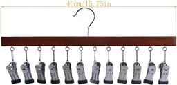 Massief houten haakclip, houten waslijn met 12 clip voor jeans Rokken sokken broekhangers 38x21cm — thumbnail 2