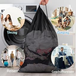 Wasnetzakken met trekkoord, net waszak met trekkoord voor wasmachine, stevige waszak voor vuile reiskleding voor wasmachine, voor doeken, blouse, ondergoed — thumbnail 2