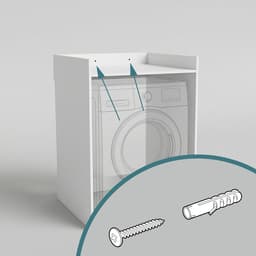 Wasmachinekast - wit - 66x97x61 cm - met opbergruimte — thumbnail 5