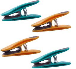 48 wasknijpers met veren van roestvrij staal Soft Grip Softgrip Soft Touch Softtouch, Turquoise, Geel, Grijs — thumbnail 4