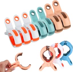Wasknijpers, handdoekclips voor strandstoelen, handdoekhouder, duurzaam, winddicht, voor strandstoelen, beddengoed, zwembadstoelen (10) — thumbnail 2