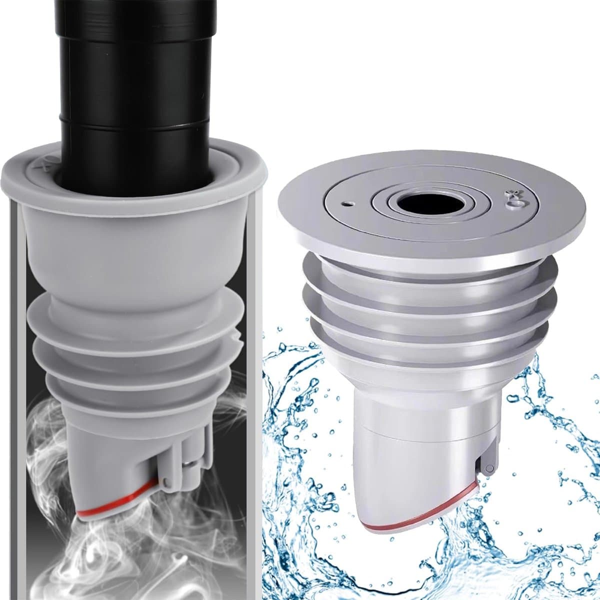 Dailygoods- Afvoerslang met anti-geur afdichting - Afvoerstop - Afvoerplug - Buis - Siliconen - Voor afvoerpijp 18-30 mm — afbeelding 1
