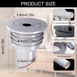 Dailygoods- Afvoerslang met anti-geur afdichting - Afvoerstop - Afvoerplug - Buis - Siliconen - Voor afvoerpijp 18-30 mm — thumbnail 3