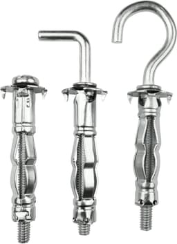 - C57489 - Set van 10 spreidpluggen Ø12x65 mm voor gipsplaat holle behuizing van metaal - met M6-schroeven - bevestiging in gipsplaten - zilverkleurig — thumbnail 2