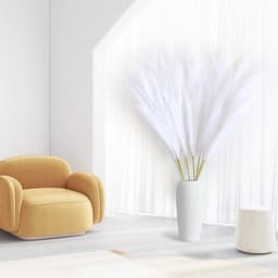 8 stuks kunstpampasgras, 113 cm, wollig kunstgras voor vaas, thuis, bruiloftsdecoratie (wit) — thumbnail 2