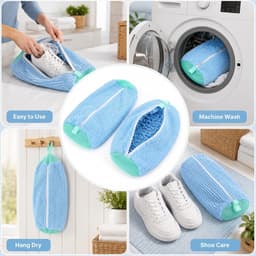 Waszak voor Sneakers, 2 Stuks, Blauw, Schokbestendig Beschermnet voor Wassen en Drogen van Sportschoenen — thumbnail 2