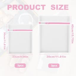 Wasnet voor Wasmachine - Fijnmazige Waszakken met Rits, Ideaal voor Truien, Ondergoed en Kousen, Set van 5 Stuks — thumbnail 4