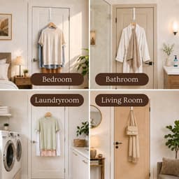 Opvouwbaar Magnetisch Droogrek - Wit - Voor Over De Deur - Ruimtebesparende Kledinghanger - Voor Wasruimtes en Badkamers — thumbnail 3