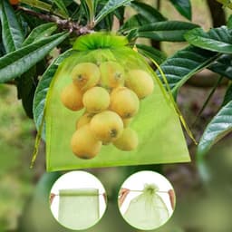 Fruitbeschermingszakjes met trekkoord (set van 100) – Fruit- en groentezakjes – Effen organzazakjes – Beschermende gaaszakjes voor de tuin – Zakjes met trekkoord – Fruitzakjes – Snoepzakjes – 20 x 30 cm — thumbnail 3