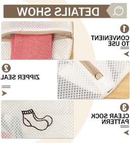 Set van 3 Wasnetten voor Delicate Kleding, Ondergoed en Schoenen - Ideaal voor Reis en Wassen, 18 x 20 cm — thumbnail 2