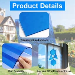 lichtfilter folie A4 hittebestendig – 0,3 mm PVC lichtfolie voor decoratie, DIY projecten en oogbescherming – transparant blauw vel voor verlichting, kunst en ramen – rustgevend effect — thumbnail 3