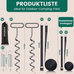 Stormbanden voor luifels - 13 m spanband - 39 cm grondankers - windbestendig tot 110 km/u - ShopVlot — thumbnail 2