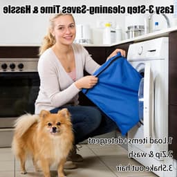 Honden- en kattenwaszak, grote waszak voor huisdieren, voorkomt haarblokkering in de wasmachine (65×70cm) — thumbnail 2