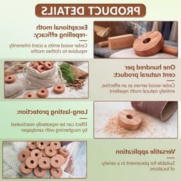 Set van 30 Cederhouten Ringen voor Lavendelzakken - Natuurlijke Mottenbeschermer, Geurverfrisser en Chemievrij Product voor Kasten en Wasruimtes — thumbnail 2