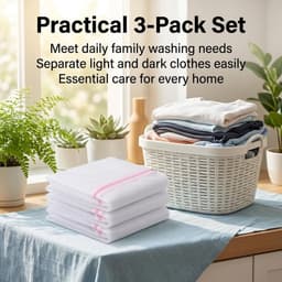 Wasnet voor wasmachine, 60 x 60 cm, fijnmazige waszak met ritssluiting, ideaal voor delicate kleding, beddengoed en reisopslag, set van 3 stuks — thumbnail 5