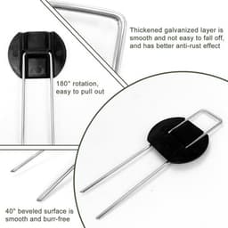 30 Haringen en Sluitringen Set voor Mulchen en Tuin - Verzinkt Staal - Drainage - Onkruiddoek - 15 cm - U-vorm - Zware Toepassingen — thumbnail 5