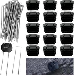 30 Haringen en Sluitringen Set voor Mulchen en Tuin - Verzinkt Staal - Drainage - Onkruiddoek - 15 cm - U-vorm - Zware Toepassingen — thumbnail 1