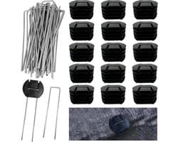 30 Haringen en Sluitringen Set voor Mulchen en Tuin - Verzinkt Staal - Drainage - Onkruiddoek - 15 cm - U-vorm - Zware Toepassingen