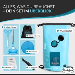 Handwasmachine Zonder Stroom – Draagbare Waszak met Wasbord – Opvouwbare Reiswasmachine – 30 Liter Voor Camping en Reizen — thumbnail 2